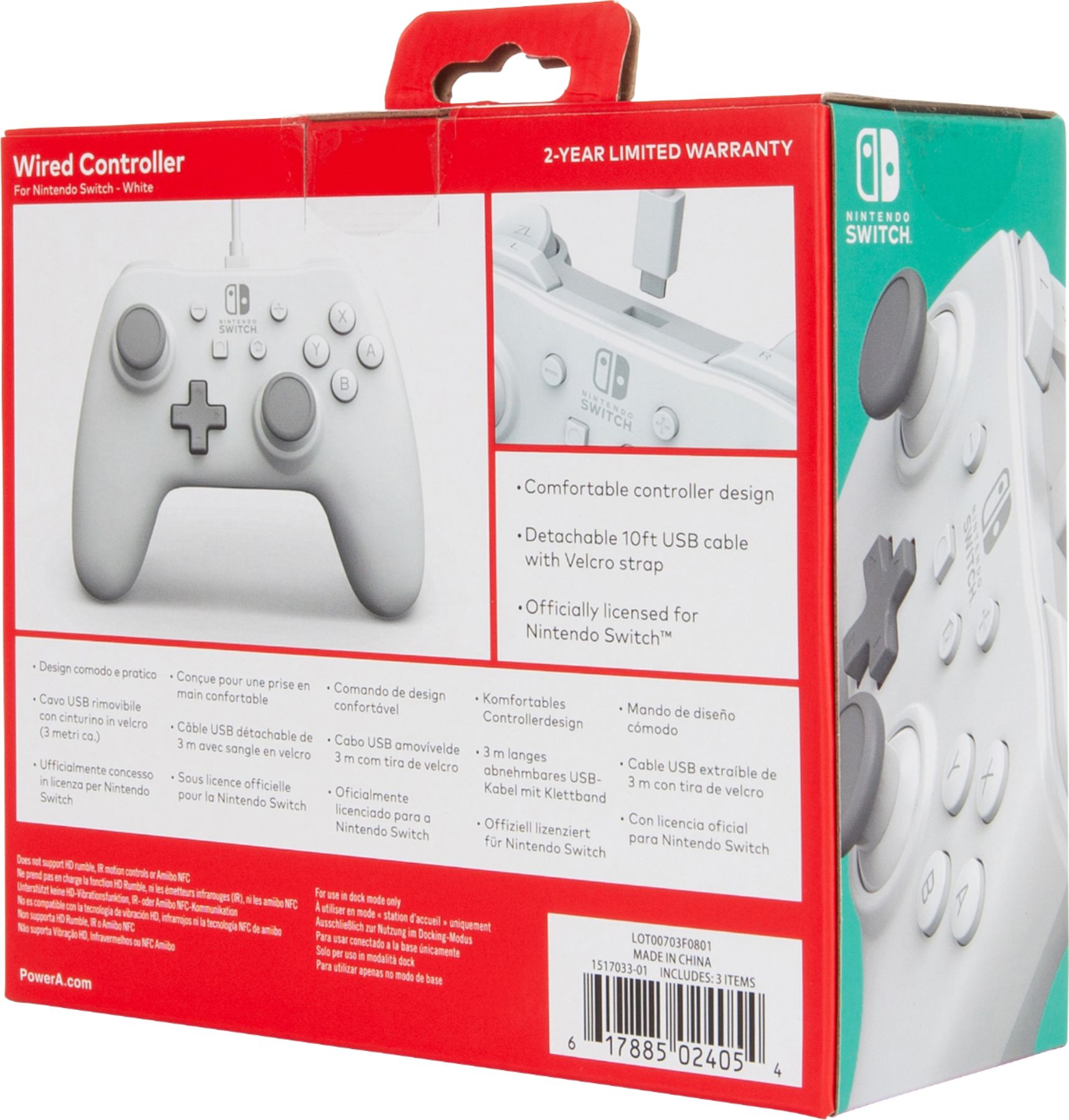 Zwaaien struik hartstochtelijk PowerA Wired Controller for Nintendo Switch White 1517033-01 - Best Buy
