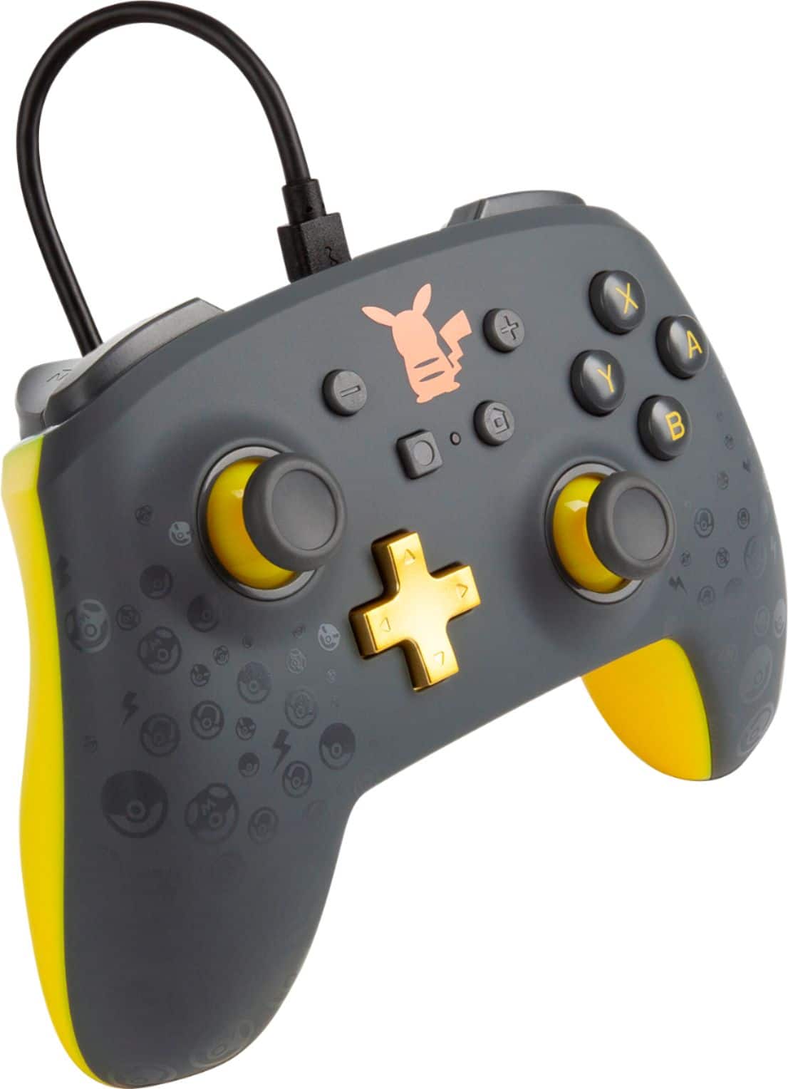 Angle. PowerA - Enhanced Wired Controller for Nintendo Switch - Pokémon: Pikachu Grey.