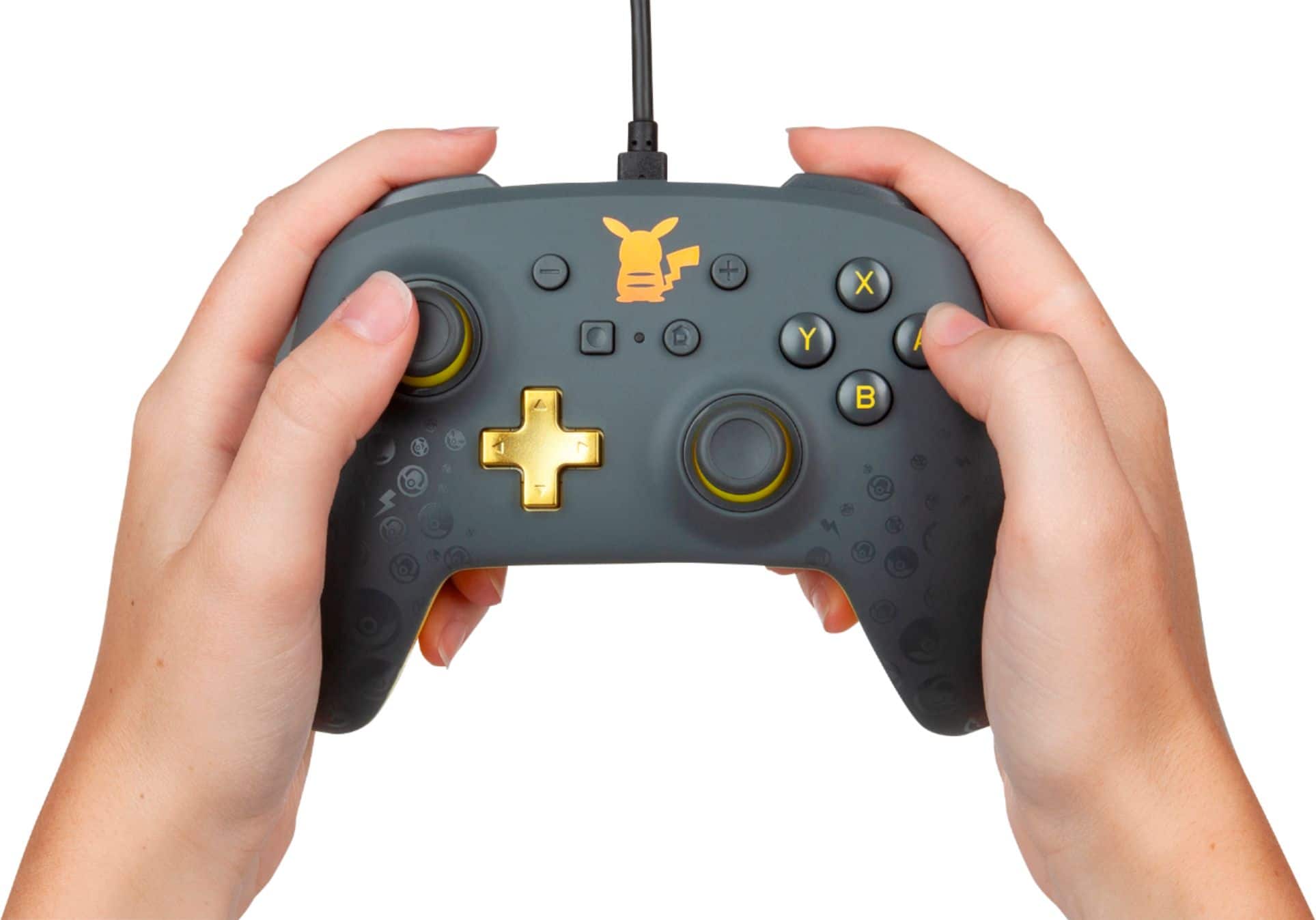 Alt View 16. PowerA - Enhanced Wired Controller for Nintendo Switch - Pokémon: Pikachu Grey.