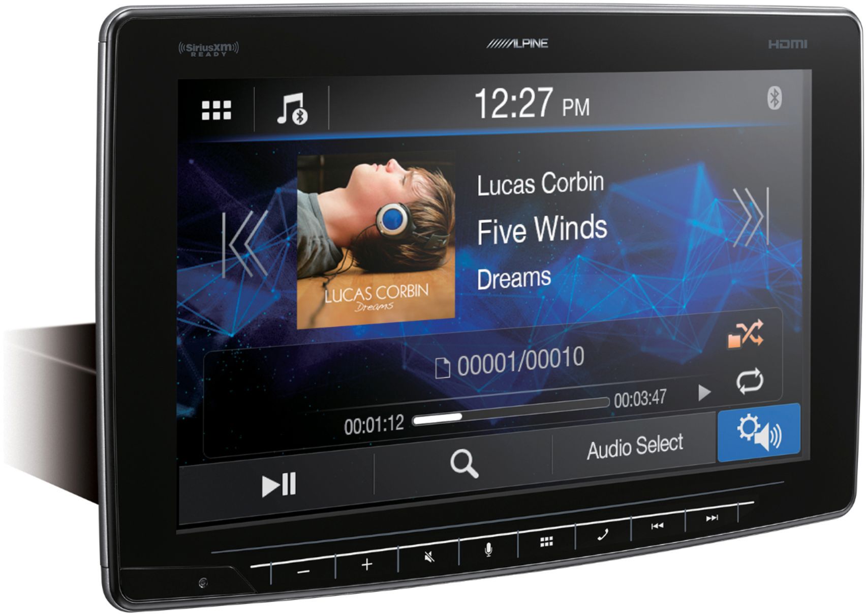 Angle View: Alpine - 11" Android Auto/Apple CarPlay™ - Built-in Bluetooth -  Floating Screen Digital Multimedia Receiver - Black