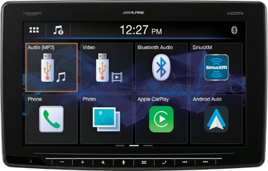 Alpine - 11" Android Auto/Apple CarPlay™ - Built-in Bluetooth - Floating Screen Digital Multimedia Receiver - Black