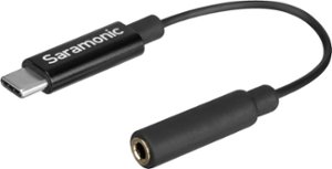 Saramonic - Gold-Plated 3.5mm Female Microphone & Audio Adapter Cable for DJI Osmo Pocket (SR-C2006) - Front_Zoom