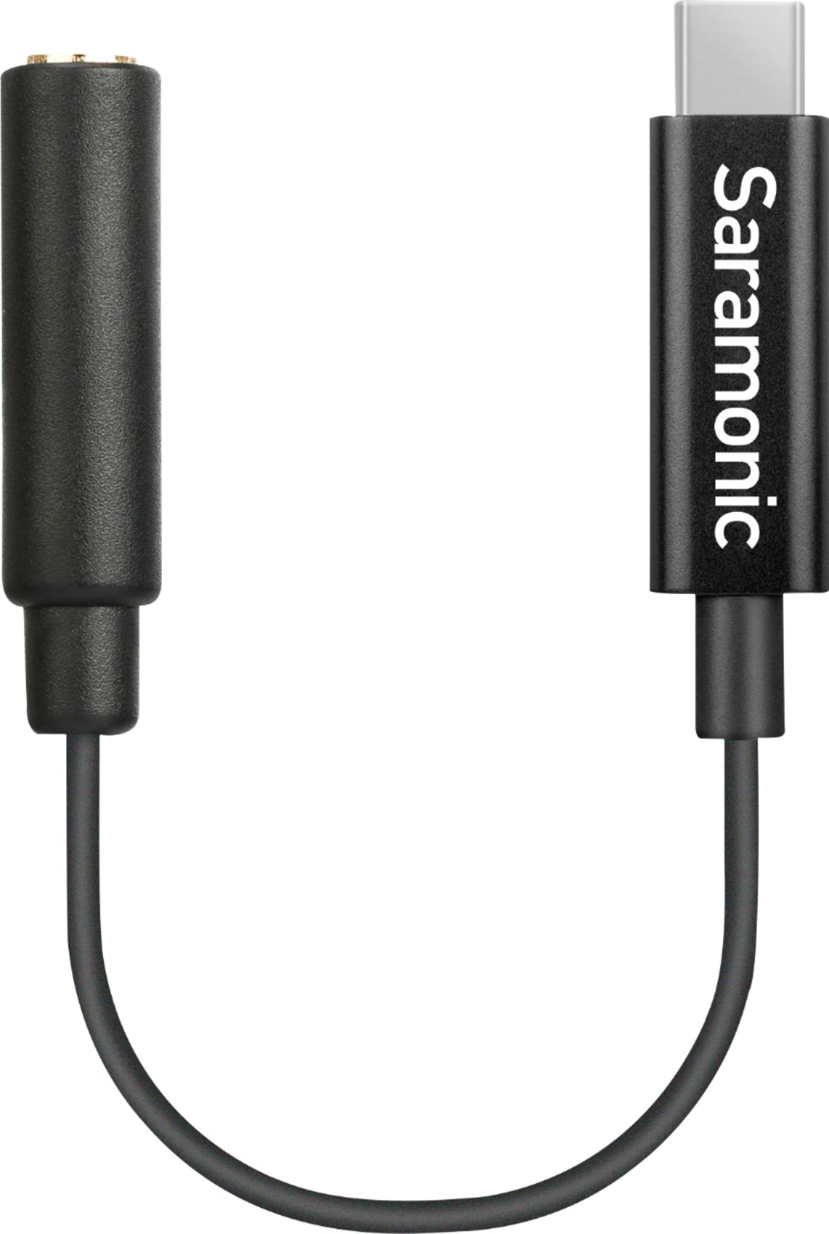 Left View: Saramonic 3.5mm TRS Male to Apple Lightning Connector Microphone & Audio Adapter Cable 9" (22.86cm) (SR-C2000)