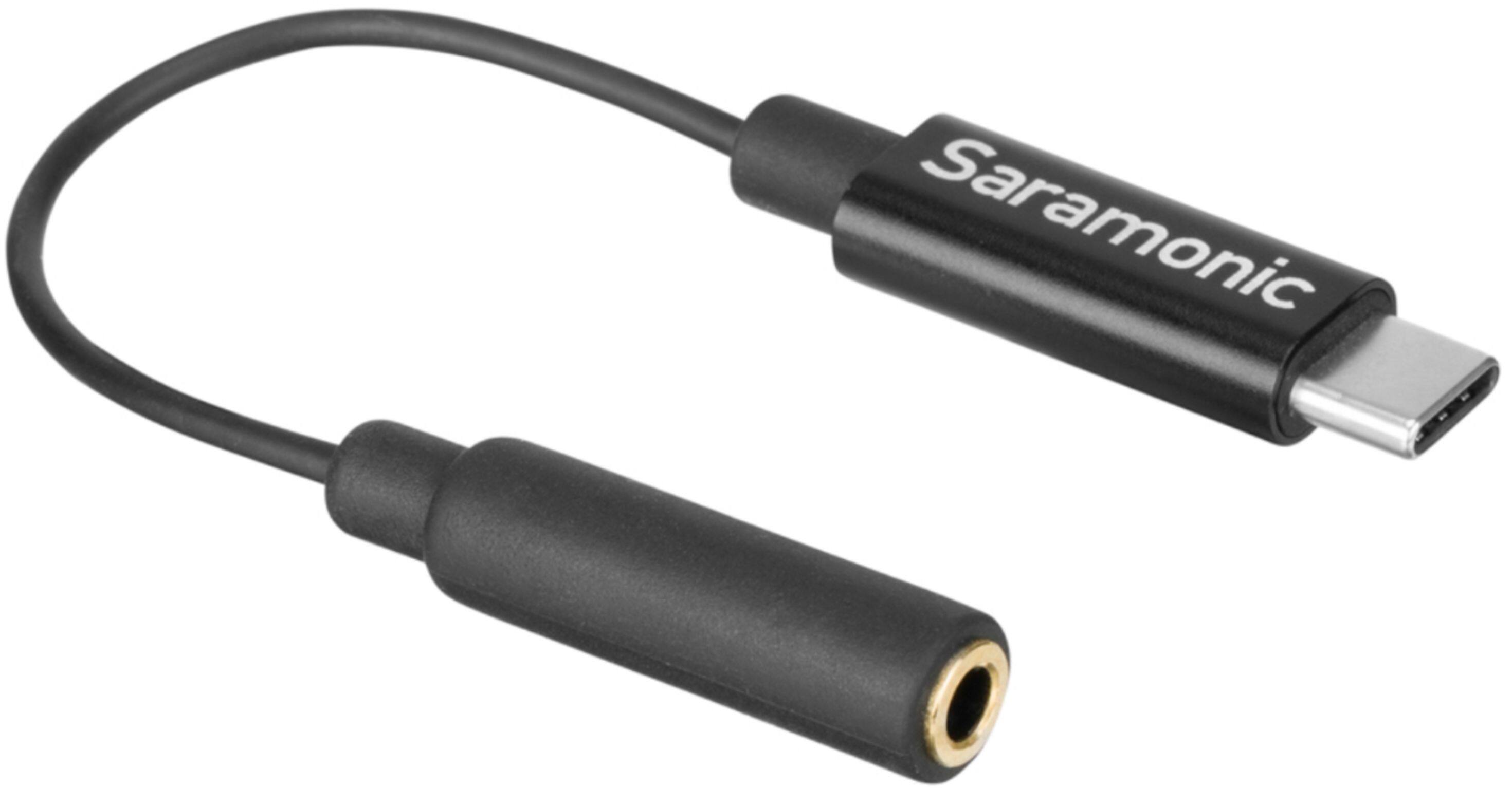 Front. Saramonic - Short USB Type-C Male to Gold-Plated Female 3.5mm TRS Adapter Cable (SR-C2003).
