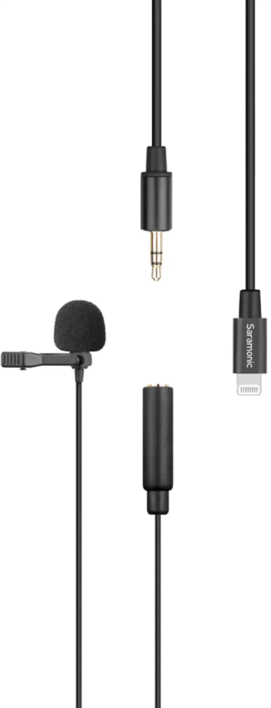 Front. Saramonic - Lavalier Microphone with Lightning for Apple iPhone, or iPad w/ a Built-in 6.6-foot (2m) Cable (LavMicro U1A).