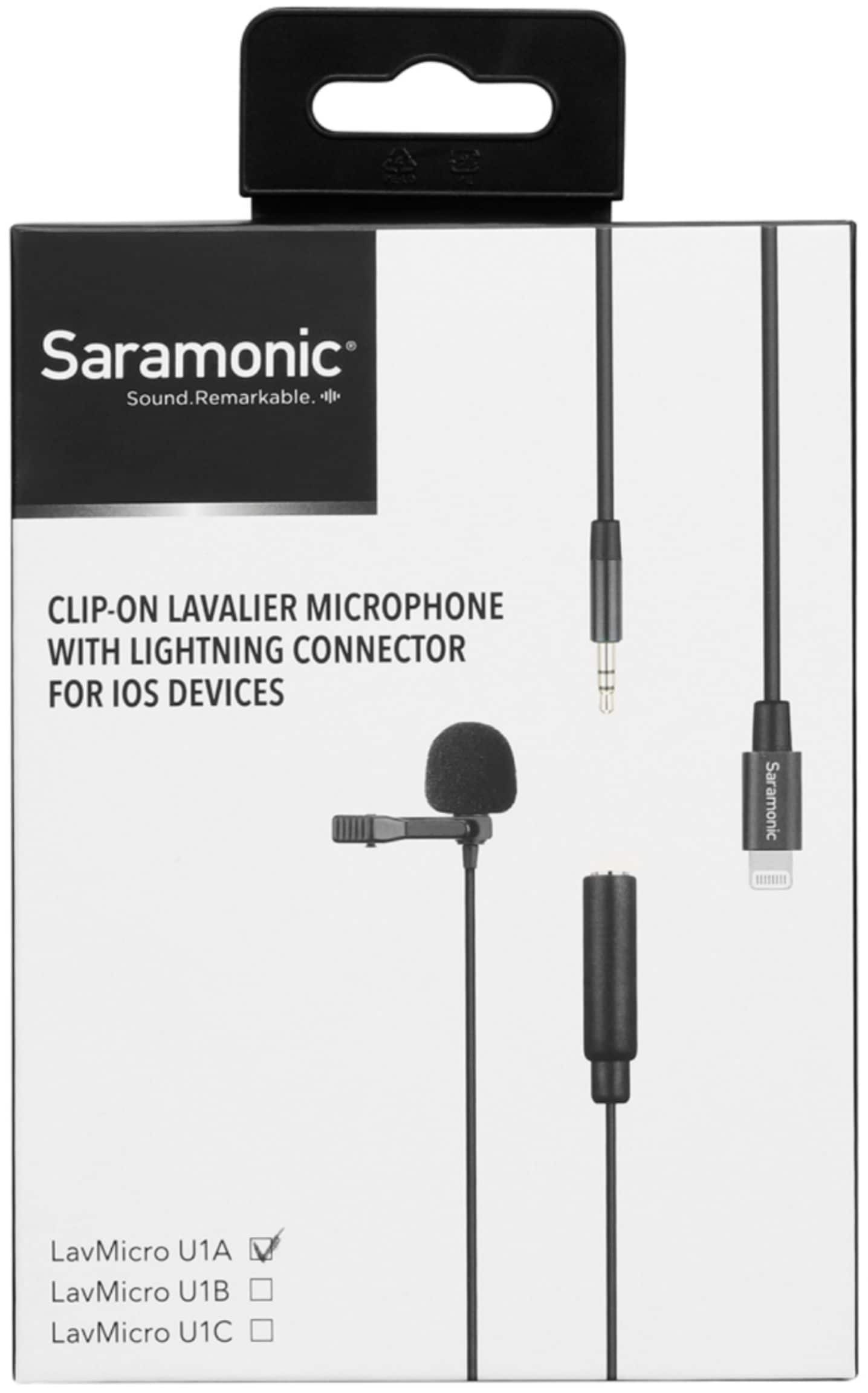 Alt View 13. Saramonic - Lavalier Microphone with Lightning for Apple iPhone, or iPad w/ a Built-in 6.6-foot (2m) Cable (LavMicro U1A).