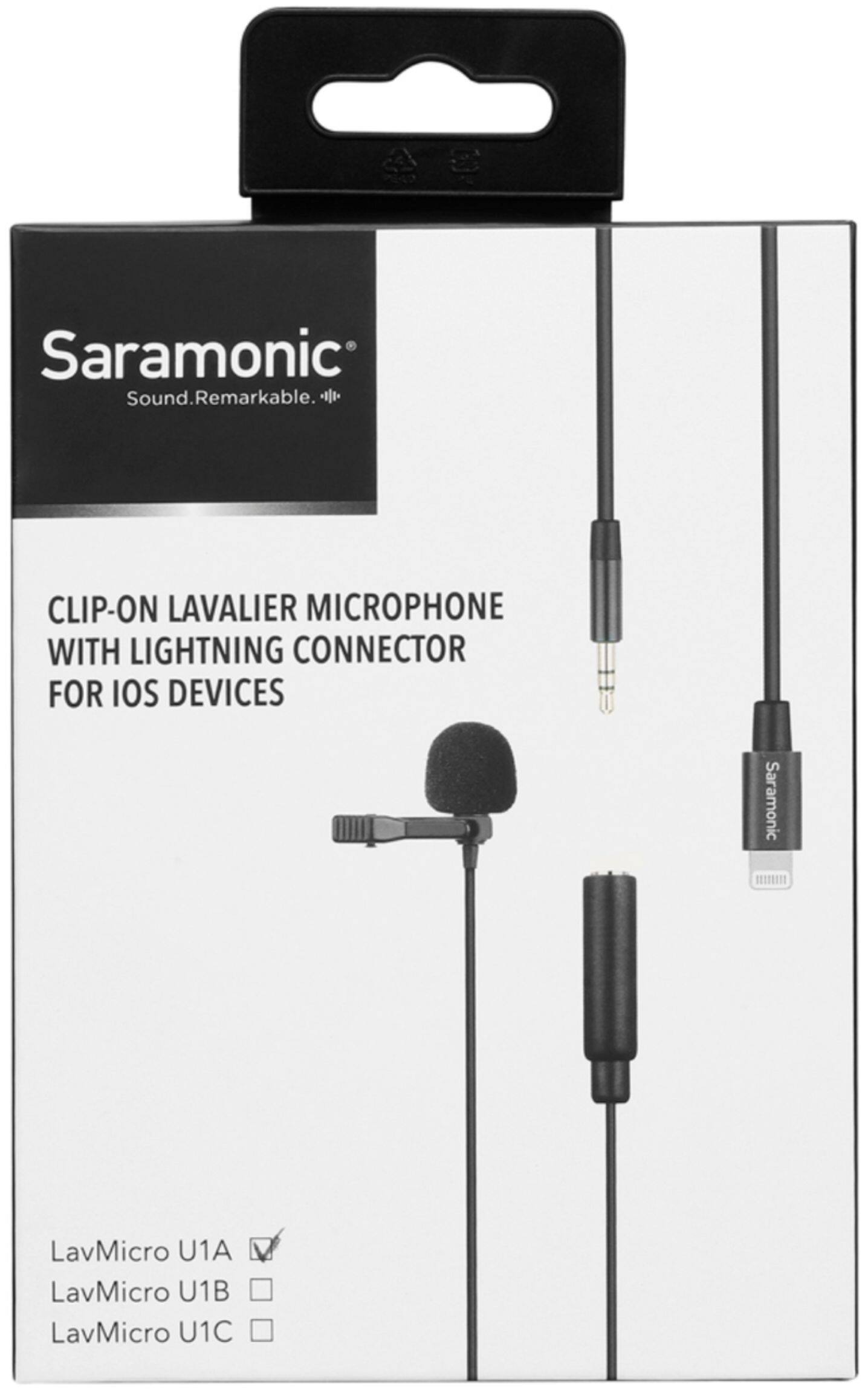 Alt View 13. Saramonic - Lavalier Microphone with Lightning for Apple iPhone, or iPad w/ a Built-in 6.6-foot (2m) Cable (LavMicro U1A).