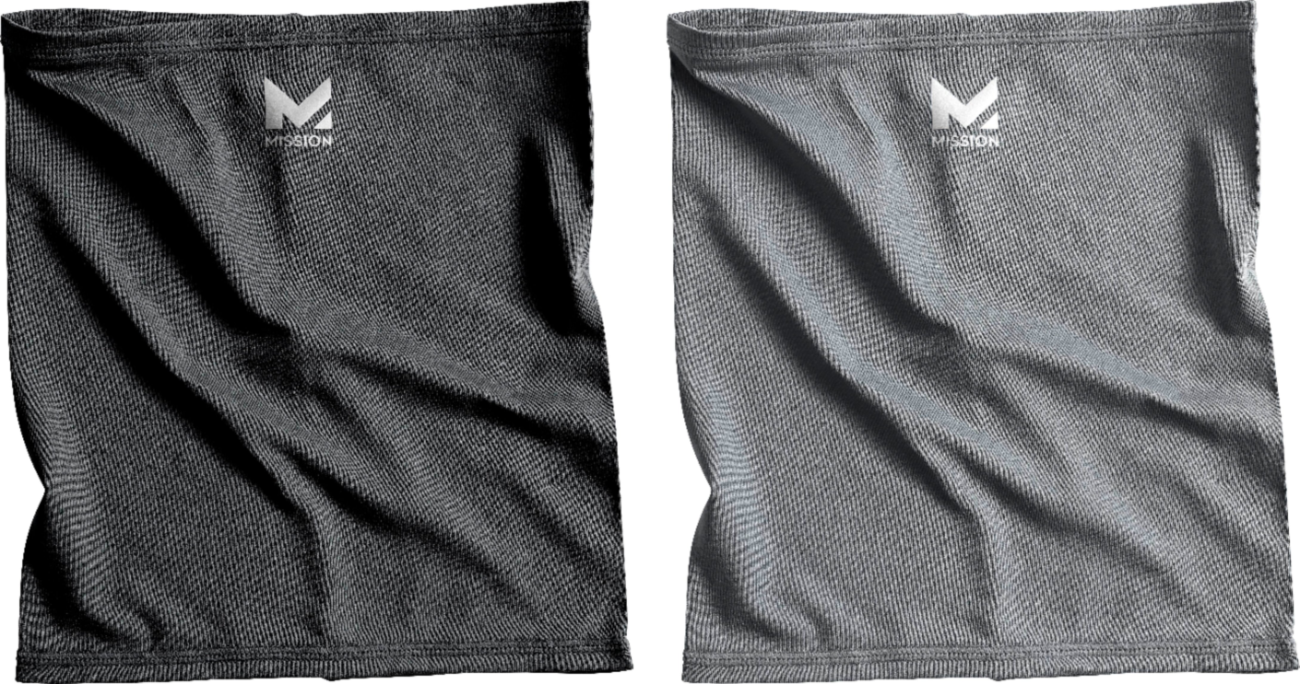 Mission - Youth-Size Cooling Neck Gaiter (2-Pack) - Black And Charcoal