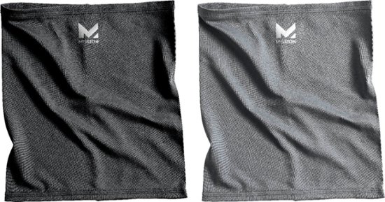 Mission Youth-Size Cooling Neck Gaiter (2-Pack) Black And Charcoal 5161 ...