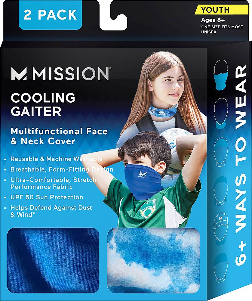 BERING M Mission Cooling Neck Gaiter Youth 8 One Size Matrix Camo/Blue Lot of 3 NEW 