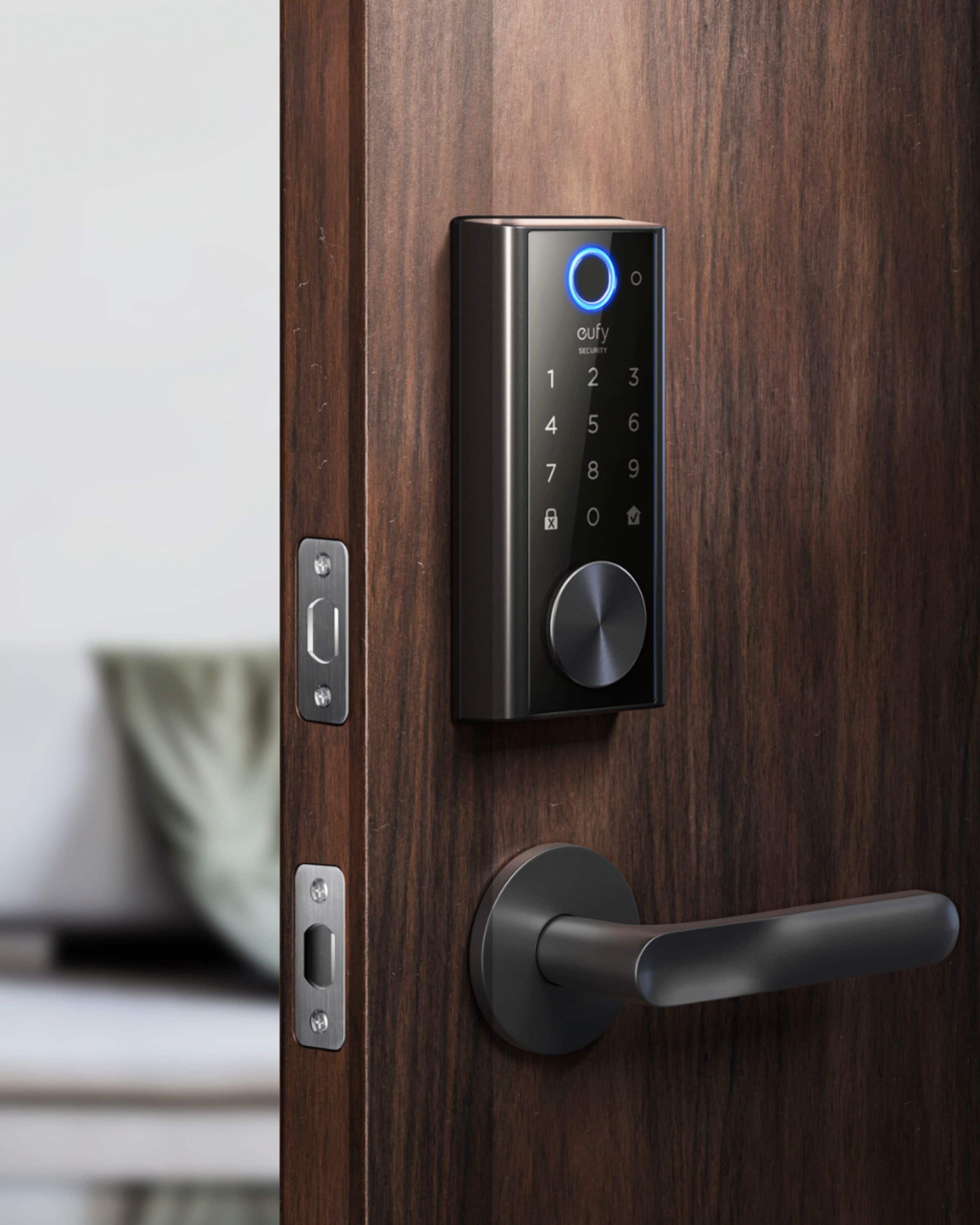 Angle. eufy Security - Smart Lock Wi-Fi Replacement Deadbolt with eufy App|Keypad|Biometric Access - Black.
