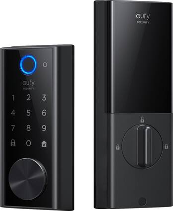 Front. eufy Security - Smart Lock Wi-Fi Replacement Deadbolt with eufy App|Keypad|Biometric Access - Black.