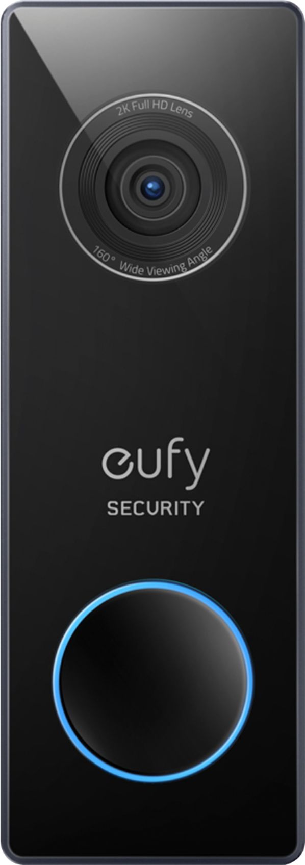 Angle View: eufy Security - Smart Wi-Fi Video Doorbell 2K Pro Wired - Black/White