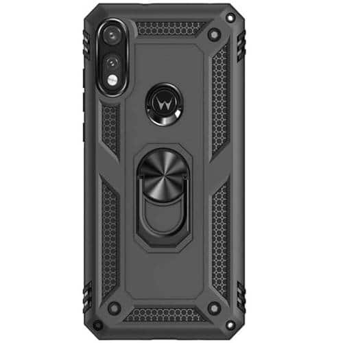 SaharaCase - Military Kickstand Series Case for Motorola Moto E (2020) - Black