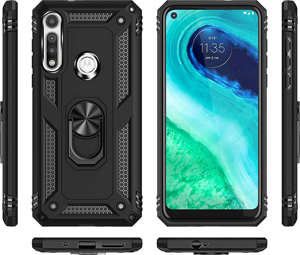 Alt View 12. SaharaCase - Military Kickstand Series Case for Motorola Moto G Fast - Black.