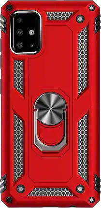 Front. SaharaCase - Military Kickstand Series Case for Samsung Galaxy A71 5G - Red.