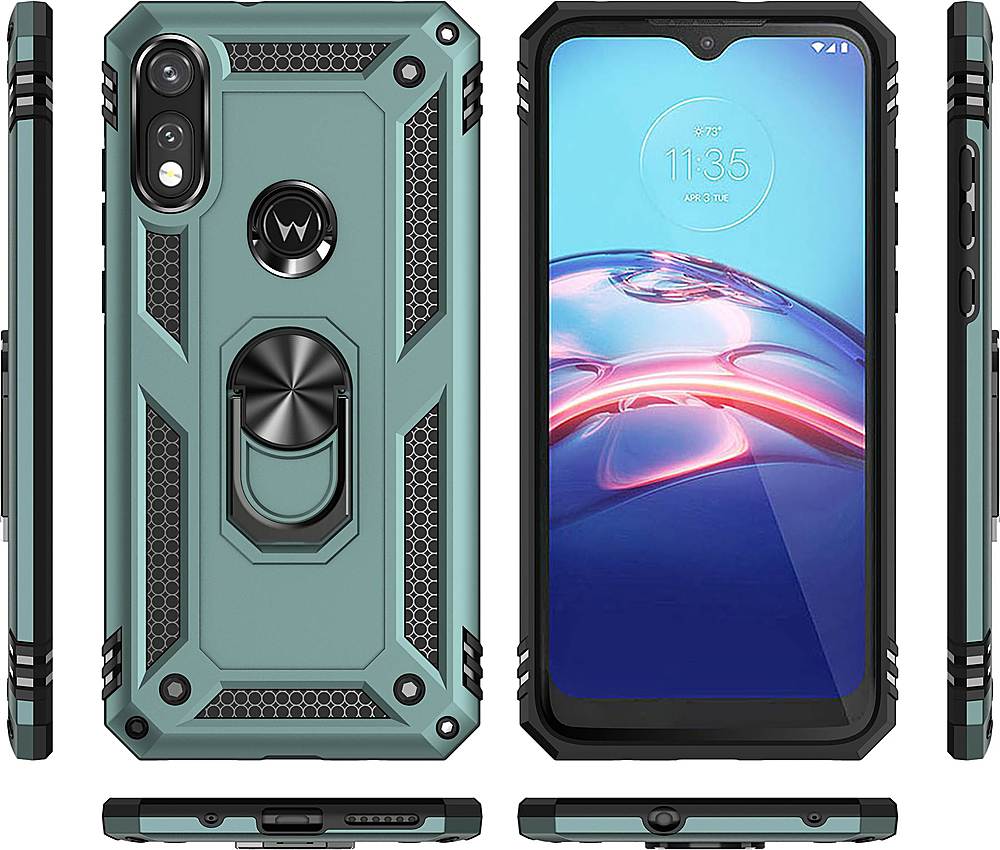 Alt View 16. SaharaCase - Military Kickstand Series Case for Motorola Moto E (2020) - Green.