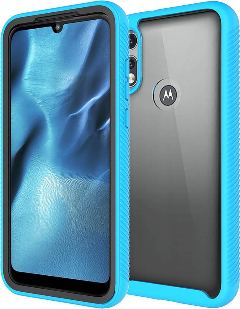 Alt View 11. SaharaCase - Grip Series Case for Motorola Moto E (2020) - Aqua.