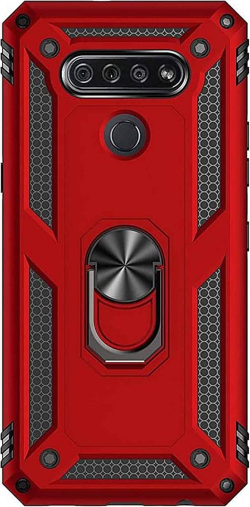 Front Zoom. SaharaCase - Military Kickstand Series Skin Case for LG K51 - Red.