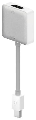 Front Standard. iLuv - 2.4" Mini DisplayPort-to-HDMI Adapter Cable - White.