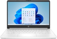 Front Zoom. HP - 14" Laptop - Intel Celeron - 4GB Memory - 64GB eMMC - Snowflake white.