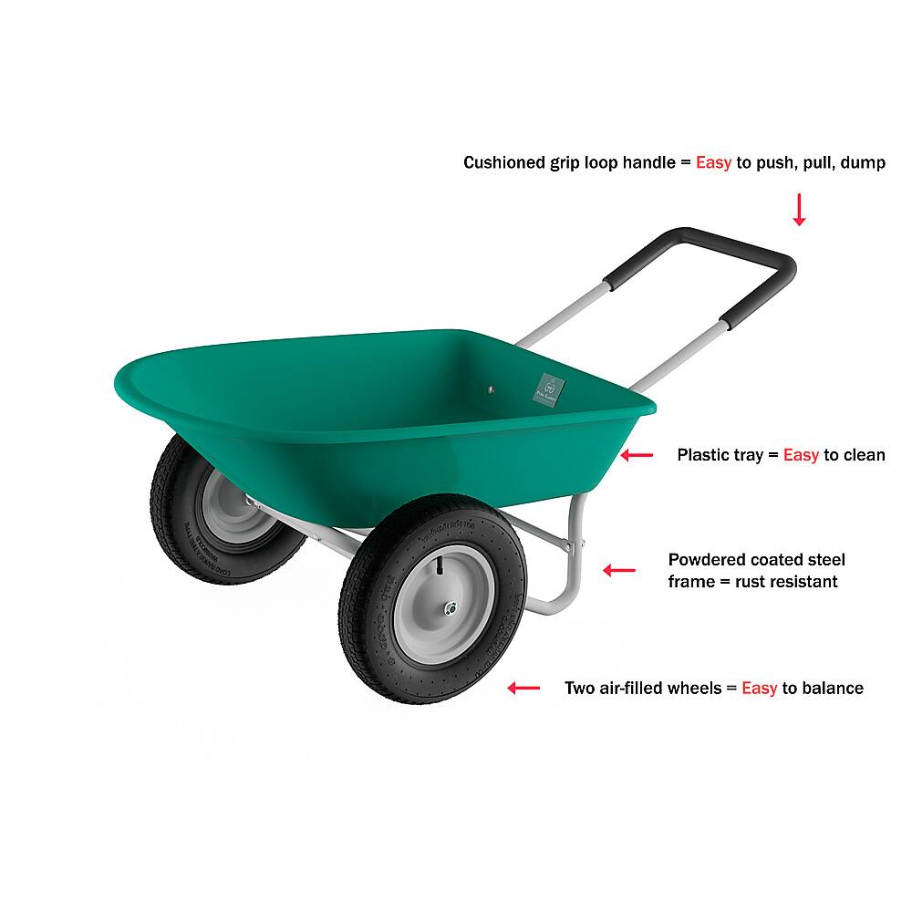 Customer Reviews: Pure Garden 2-Wheeled Garden Wheelbarrow – Large ...