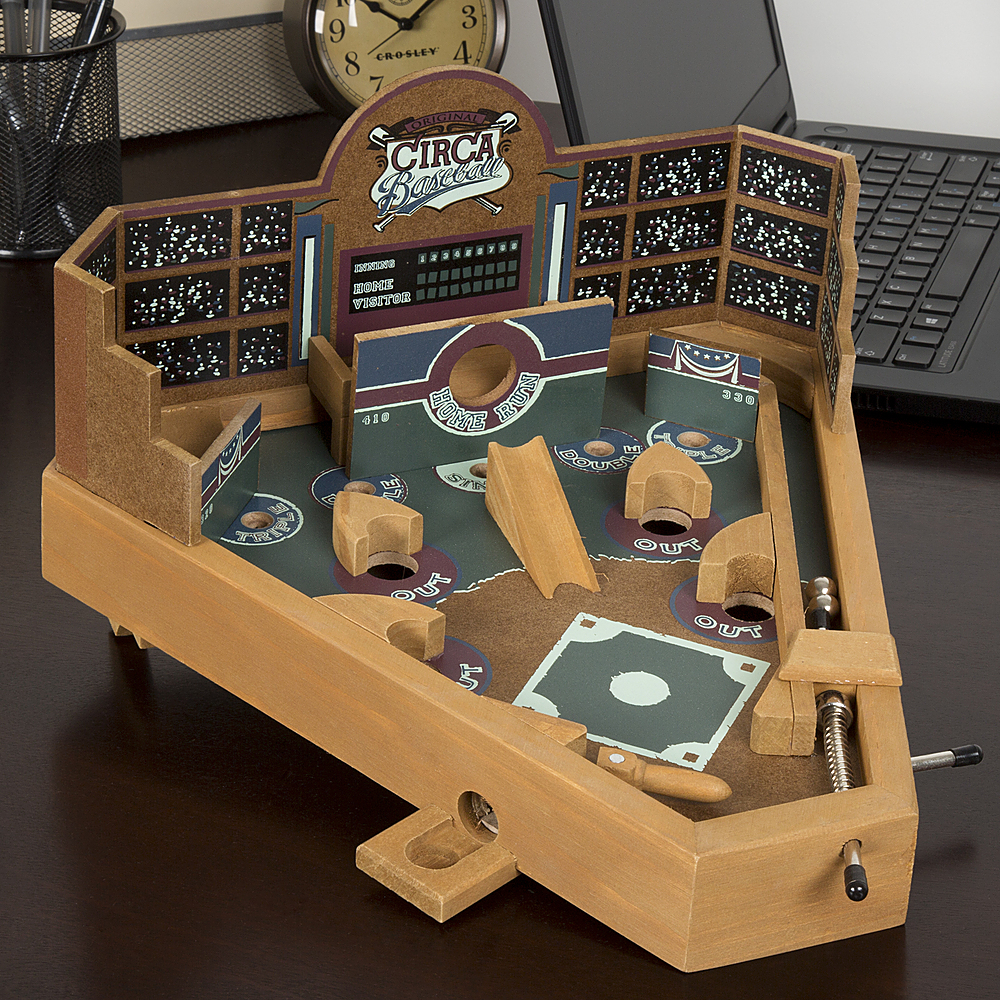 Hey! Play! Baseball Pinball Tabletop Skill Game Classic Miniature Wooden  Retro Sports Arcade Desktop Toy M350138 - Best Buy