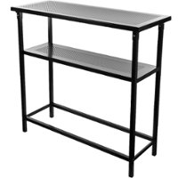 Trademark Home - Deluxe Metal Portable Bar Table with Carrying Case - Black - Front_Zoom