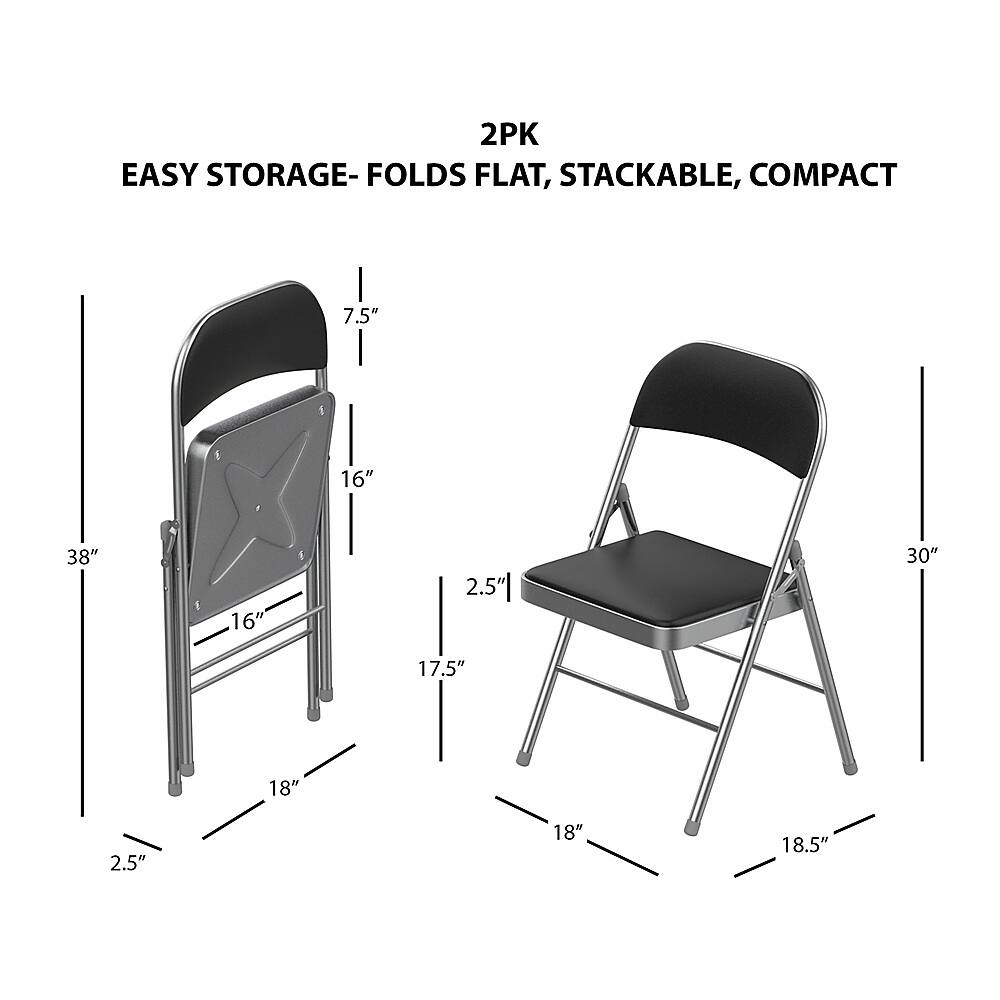 Best Buy Lavish Home Folding Chairs Foldable Steel Seat with Double Brace and Upholstered