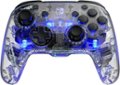 Front Zoom. PDP - Afterglow LED Wireless Deluxe Gaming Controller: Multicolor - Nintendo Switch - Transparent.