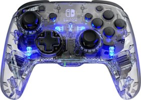 PDP - Afterglow LED Wireless Deluxe Gaming Controller: Multicolor - Nintendo Switch - Transparent - Front_Zoom