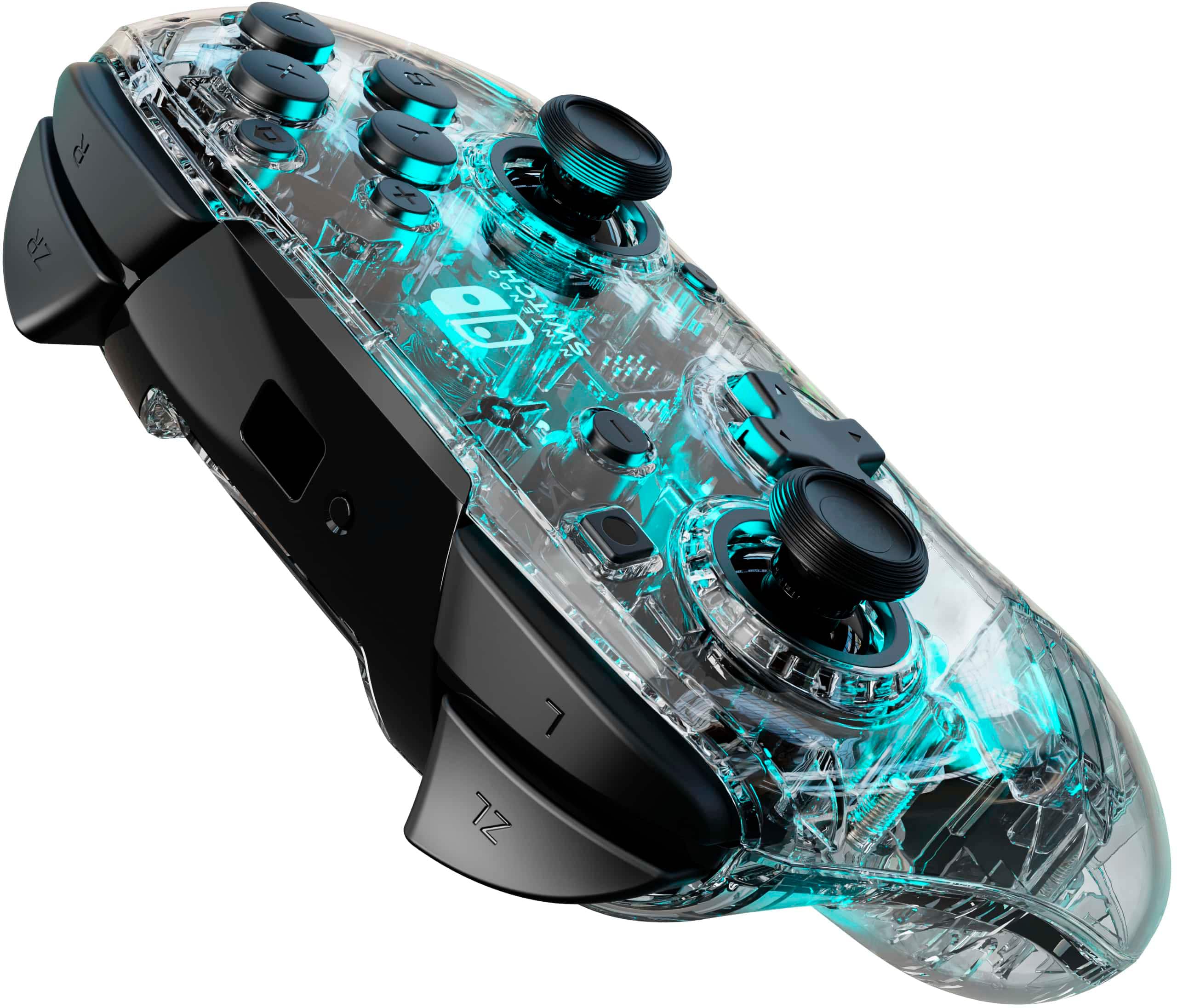 Alt View 21. PDP - Afterglow LED Wireless Deluxe Gaming Controller: Multicolor - Nintendo Switch - Transparent.