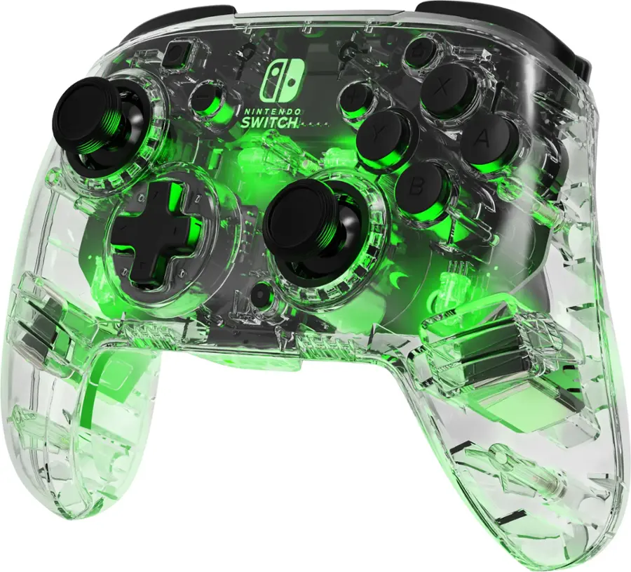 Translucent Nintendo Controller PDP Afterglow LED Wireless Deluxe Gaming Controller: Multicolor ...