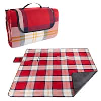 Wakeman - Outdoor Picnic Blanket- Oversized Beach Mat with Foam Padding-Waterproof & Foldable - Red Plaid - Alt_View_Standard_11