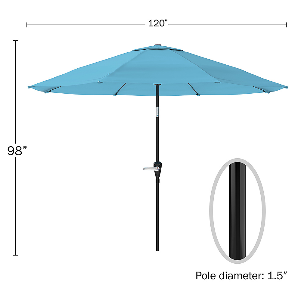 Left View: Pure Garden - 10-Foot Patio Umbrella - Easy Crank Outdoor Table Patio Umbrella with Hand Crank and Auto Tilt (Terracotta) - Terracotta Orange