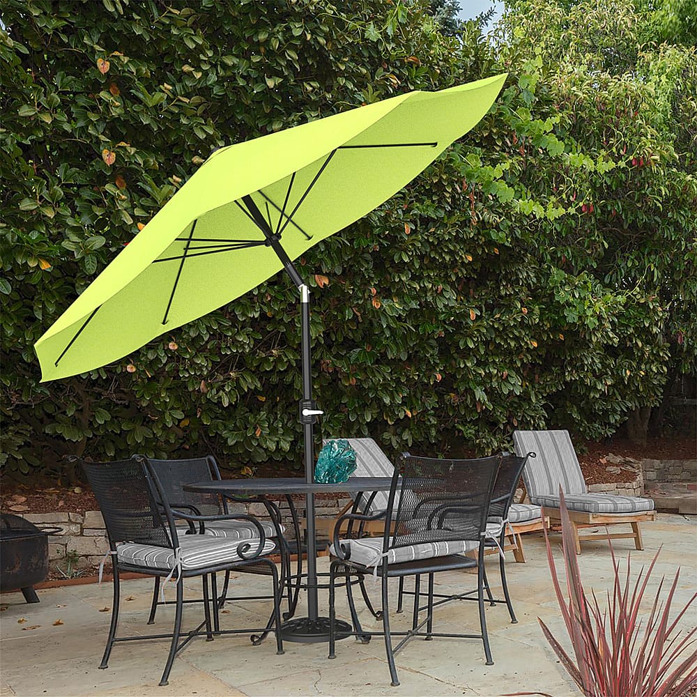 Angle View: Pure Garden - Patio Umbrella, Shade with Easy Crank and Auto Tilt Outdoor Table Umbrella for Deck, Balcony, Porch, Backyard, Poolside - Green