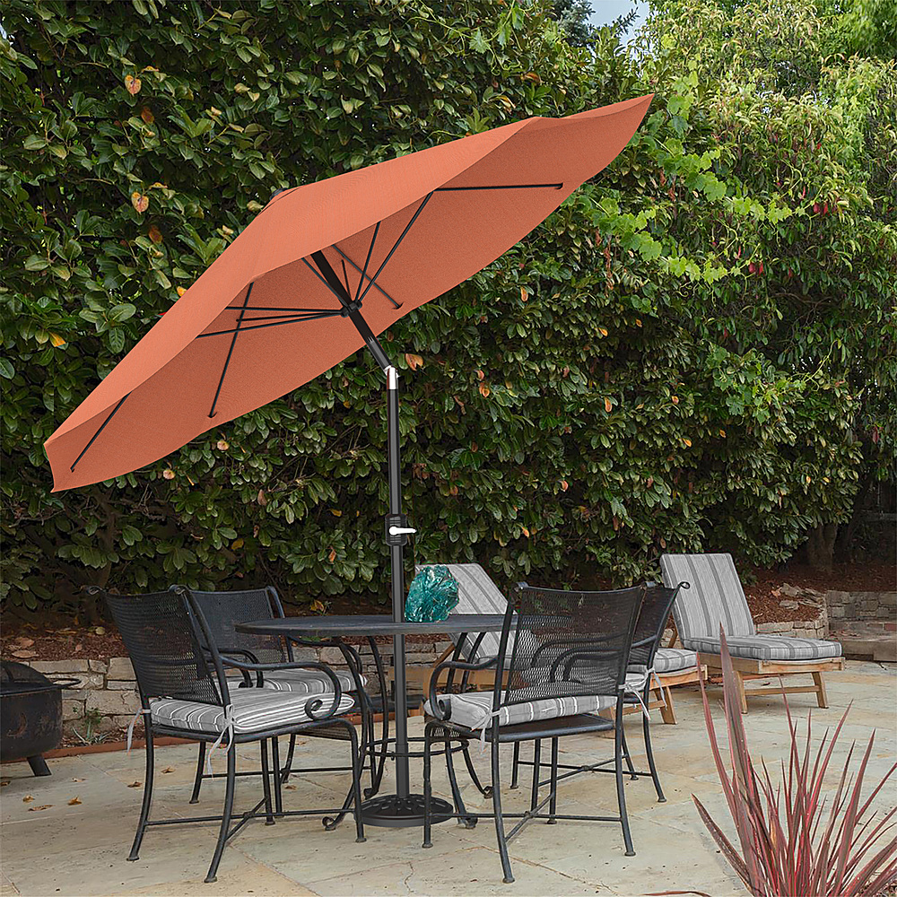 Angle View: Pure Garden - 10-Foot Patio Umbrella - Easy Crank Outdoor Table Patio Umbrella with Hand Crank and Auto Tilt (Terracotta) - Terracotta Orange