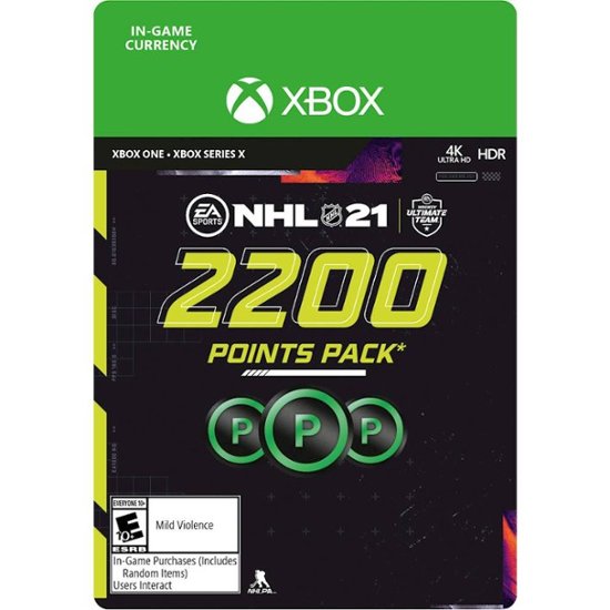 Front Zoom. NHL 21 Hockey Ultimate Team 2200 Points - Xbox One, Xbox Series X [Digital].