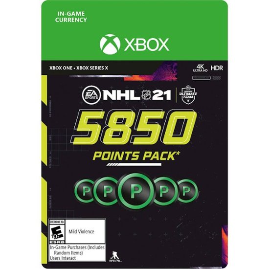 Front Zoom. NHL 21 Hockey Ultimate Team 5,850 Points - Xbox One, Xbox Series X [Digital].