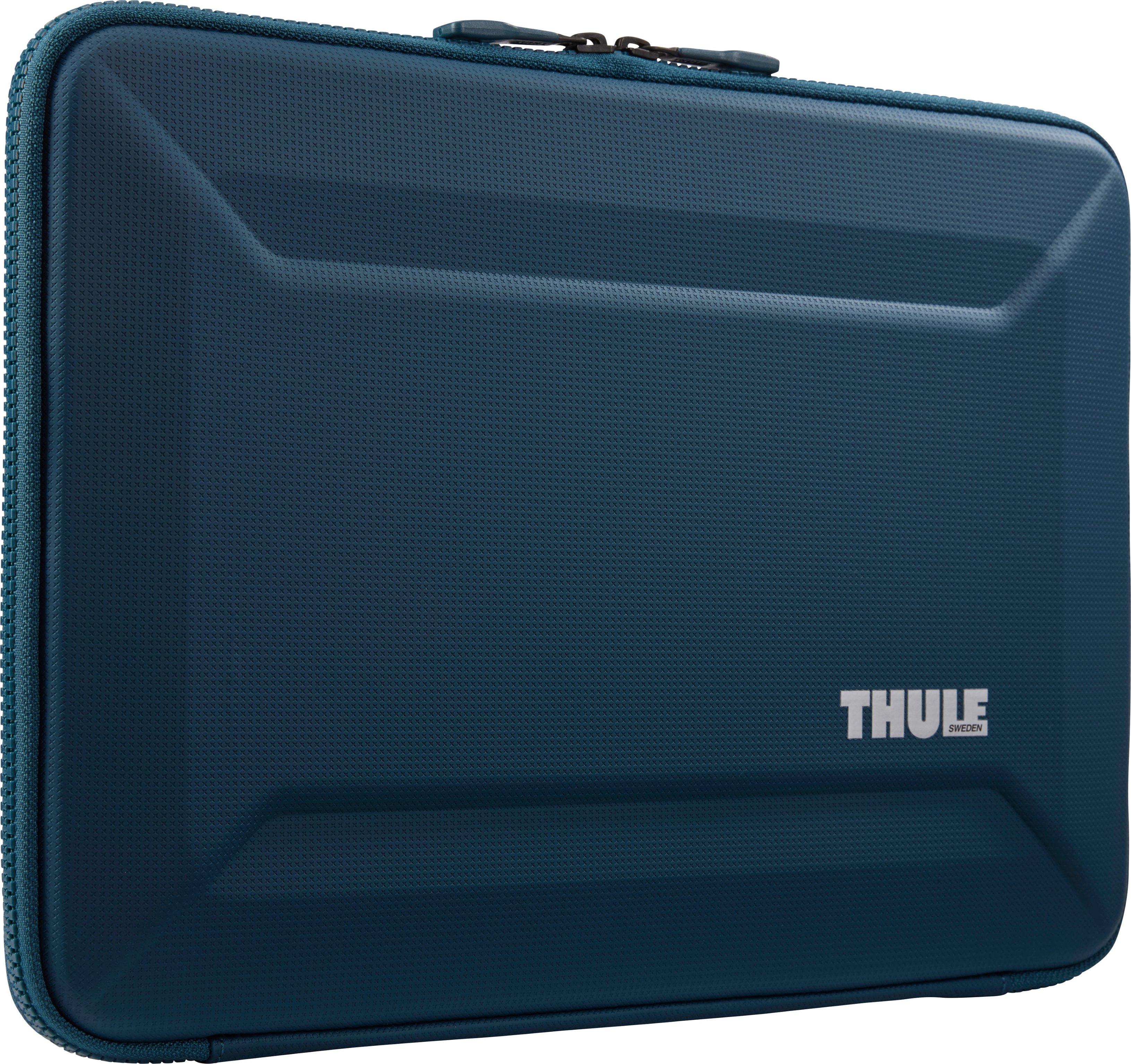 Back View: Thule - Gauntlet Laptop Sleeve Laptop Case for 16” Apple MacBook Pro, 15” Apple MacBook Pro, PCs Laptops & Chromebooks up to 14” - Blue