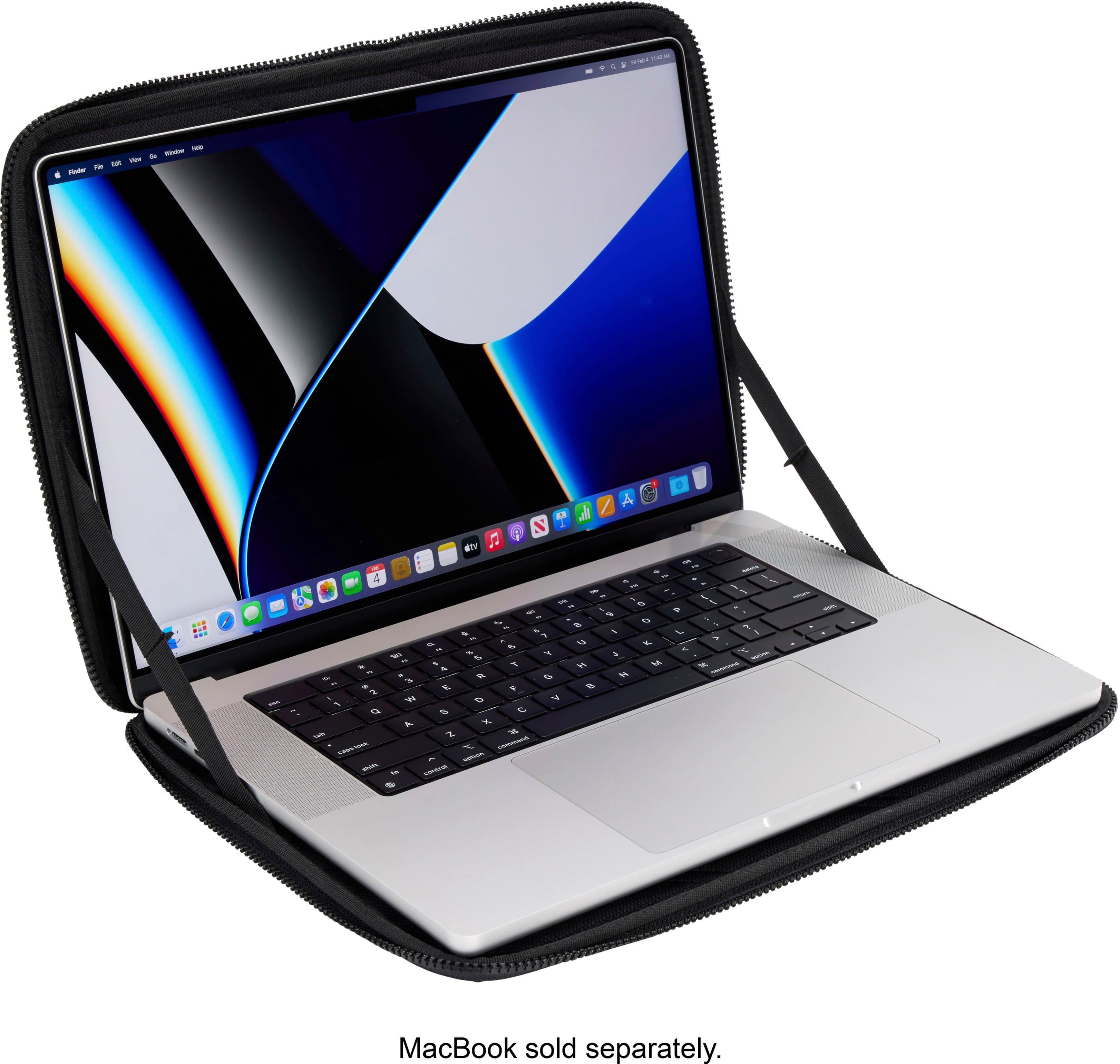 Alt View 12. Thule - Gauntlet Laptop Sleeve Laptop Case for 16” Apple MacBook Pro, 15” Apple MacBook Pro, PCs Laptops & Chromebooks up to 14” - Black.