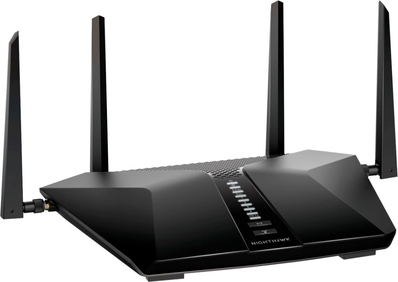 Angle View: NETGEAR - Nighthawk AX4200 Dual-Band Wi-Fi Router - Black
