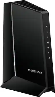 Angle. NETGEAR - Nighthawk 32 x 8 DOCSIS 3.1 Voice Cable Modem - Black.