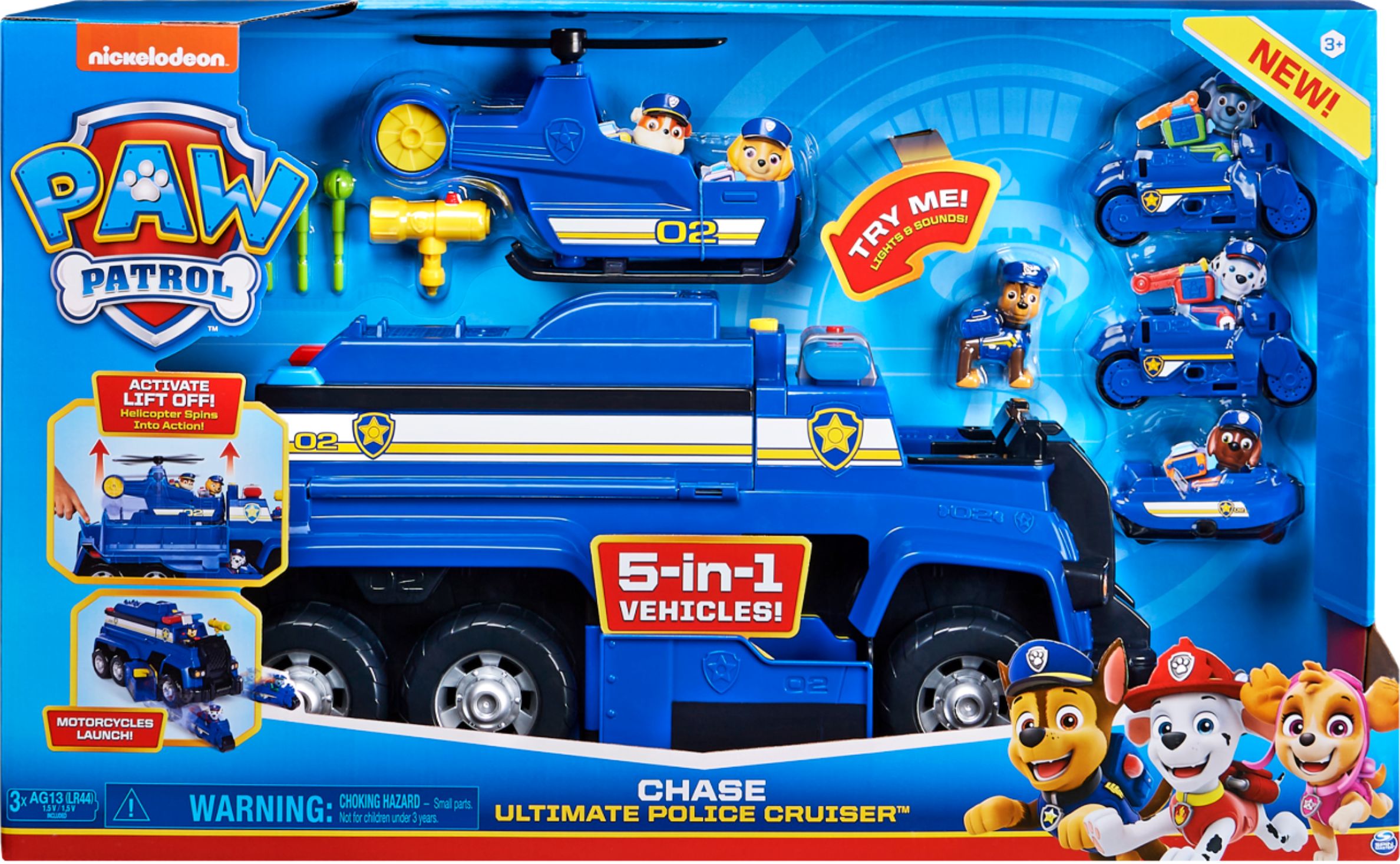 Paw Patrol - Chase’s 5-in-1 Ultimate Police Cruiser with Lights and Sounds, for Kids Aged 3 and Up