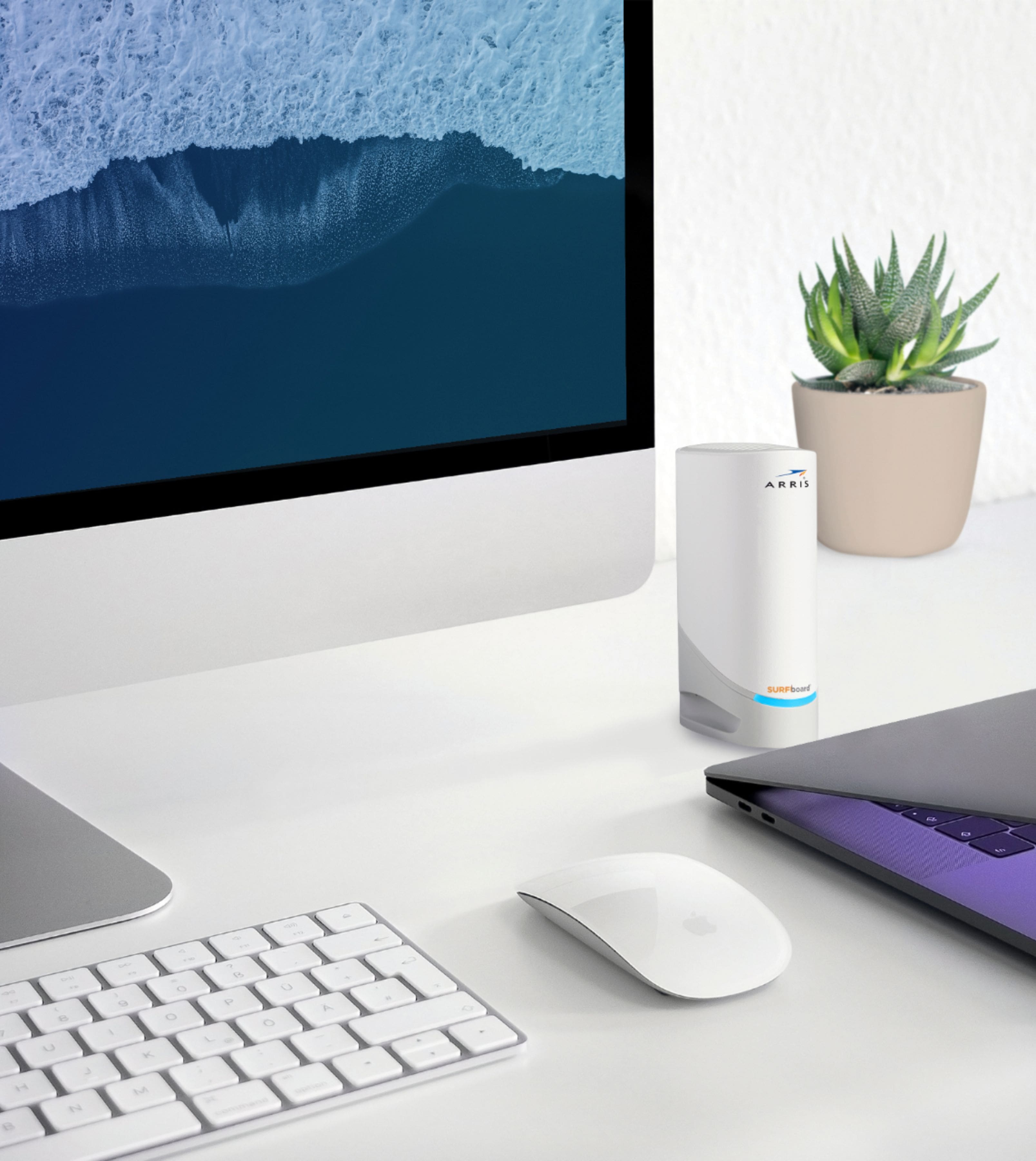 Alt View 12. ARRIS - SURFboard S33 32 x 8 DOCSIS 3.1 Multi-Gig Cable Modem with 2.5 Gbps Ethernet Port - White.