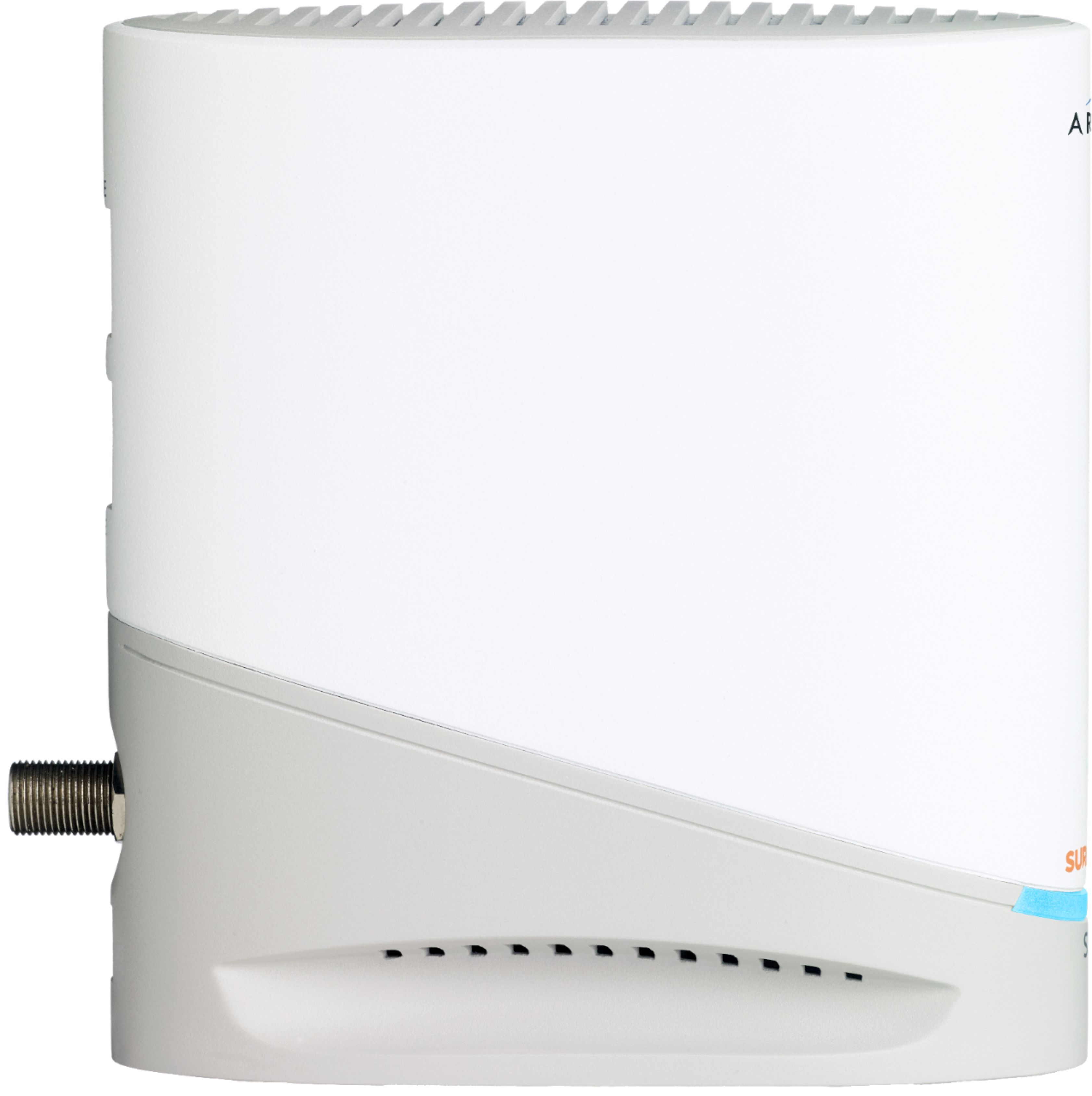 Left View: ARRIS - SURFboard S33 32 x 8 DOCSIS 3.1 Multi-Gig Cable Modem with 2.5 Gbps Ethernet Port - White