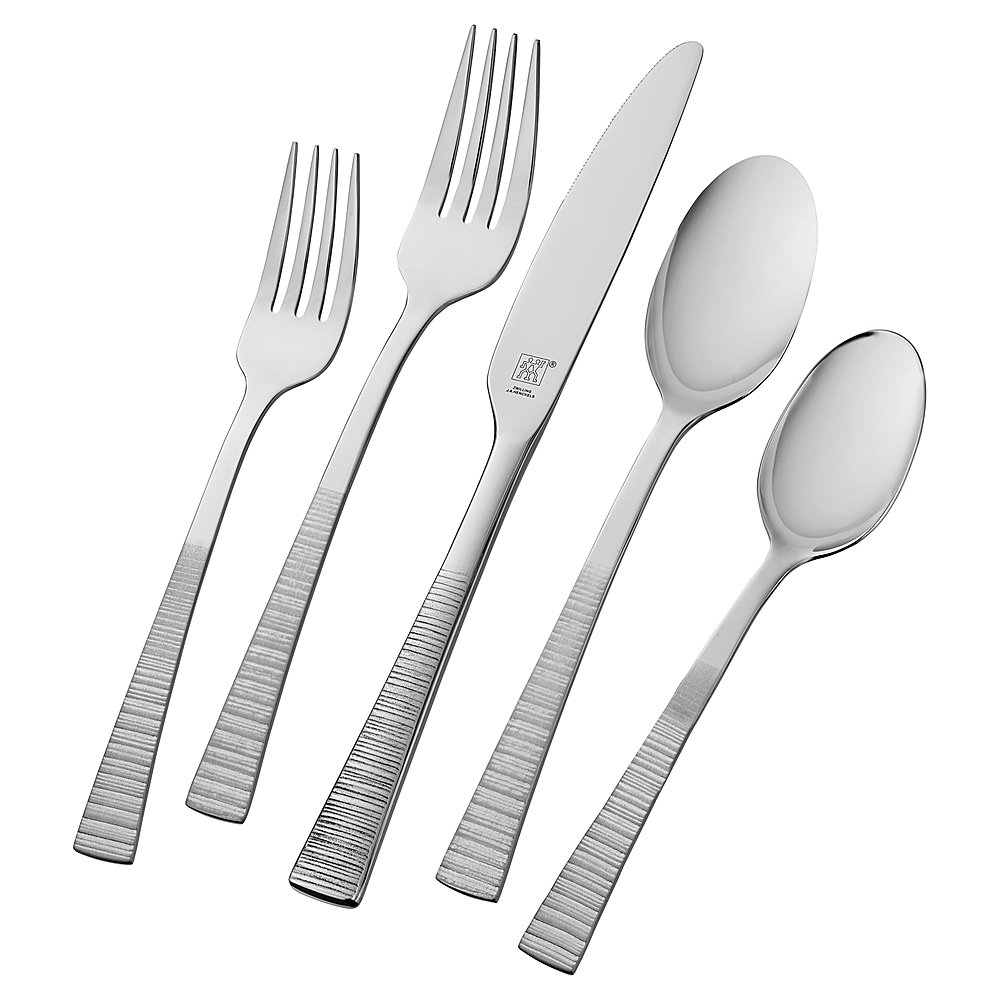 Angle View: ZWILLING - Henckels Kingwood 42-pc 18/10 Stainless Steel Flatware Set - Stainless Steel