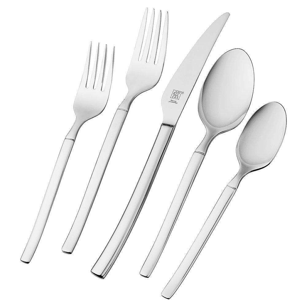 Angle View: ZWILLING - Henckels Opus 45-pc 18/10 Stainless Steel Flatware Set - Stainless Steel