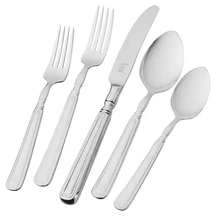 Angle. ZWILLING - Henckels Vintage 1876 45-pc 18/10 Stainless Steel Flatware Set - Stainless Steel.