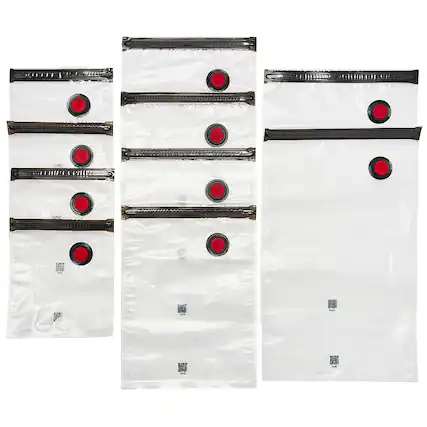 Angle. ZWILLING - Fresh & Save 10-pc Vacuum Bag Set - Assorted Sizes - Clear.